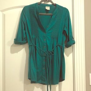Belle du Jour Medium Wintergreen Tunic with Tie